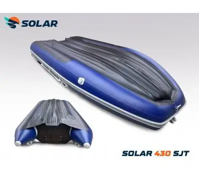 Лодка ПВХ SOLAR (Солар) 430 super jet tunnel синий | Мототека