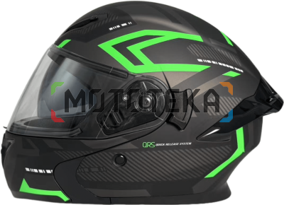 Шлем мото интеграл Helmet TQ 901 чёрный/зелёный XL