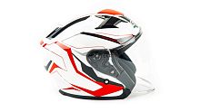 Шлем мото открытый GTX 278 (S) #3 WHITE/RED BLACK (2 визора)