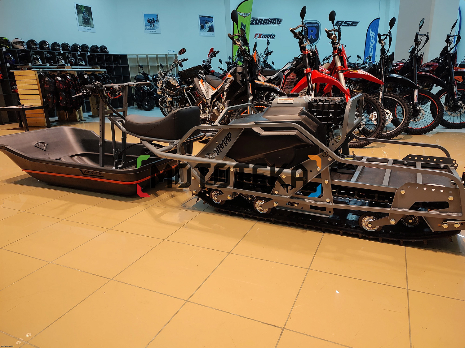 Мотобуксировщик Тофалар ТУНДРА Long Толкач 600, 17.5 л.с., с реверсом, с электростартером, с подогревом, катковая