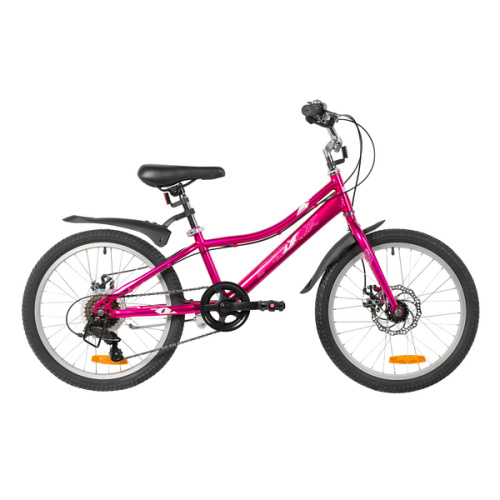 Велосипед Foxx (Фокс) 20" JASMINE фуксия,  стальная рама, 6 скор., Microshift MS21/Microshift TS38, дисковы