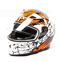 Шлем мото интеграл GTX 578 (M) #6 WHITE/FLUO ORANGE RED BLACK