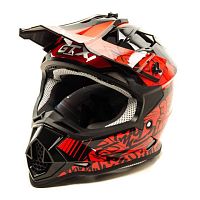 Шлем мото кроссовый GTX 632S (M) #2 BLACK / RED подростковый