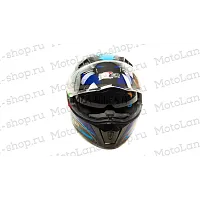 Шлем мото интеграл HIZER (Хайзер) J5320 №1 (XL) black/blue (2 визора)