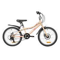 Велосипед Foxx (Фокс) 20" JASMINE бежевый,  стальная рама, 6 скор., Microshift MS21/Microshift TS38, дисков