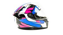 Шлем мото интеграл GTX 578 (XL) #3 BLACK/PINK BLUE WHITE