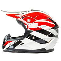 Шлем мото кроссовый HIZER (Хайзер) 915 #9 (L) white/red/black