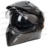 Шлем мото мотард HIZER (Хайзер) J6808 №4 (XXL) carbon (2 визора)