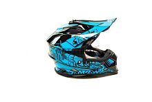Шлем мото кроссовый GTX 632S (M) #3 BLACK / BLUE подростковый