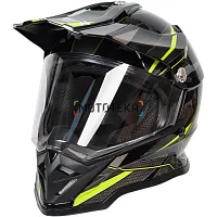 Шлем мото мотард HIZER (Хайзер) B6197-1 №4 (XL) black/yellow