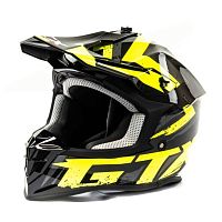 Шлем мото кроссовый GTX 633 (M) #8 BLACK/FLUO YELLOW/GREY