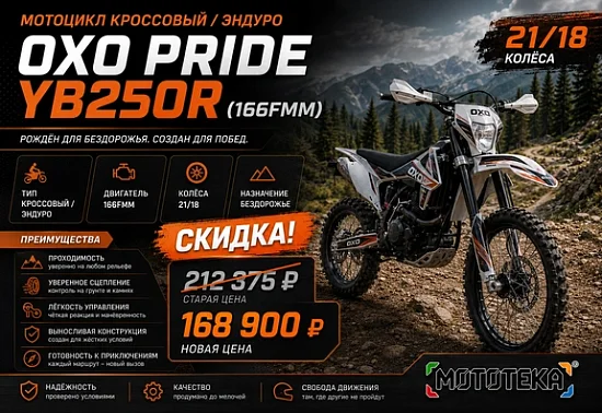 🔥 МЕГА-СКИДКА НА ENDURO! Забирай OXO Pride YB250 по суперцене!
