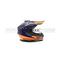 Шлем кроссовый ROCKOT (Рокот) RM-217 Soul GL (XXL) (оранжевый/синий глянцевый)