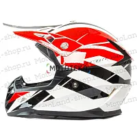 Шлем мото кроссовый HIZER (Хайзер) 915 №9 (XL) white/red/black