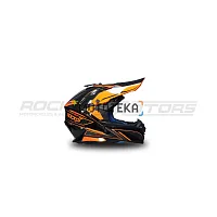 Шлем кроссовый ROCKOT (Рокот) RM-217 Kinetic GL (XXL) (чёрный/оранжевый глянцевый)