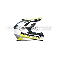 Шлем кроссовый ROCKOT (Рокот) RM-217 Adrenalin GL (XS) (белый/жёлтый/чёрный глянцевый)