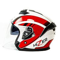 Шлем мото открытый HIZER (Хайзер) J222 (L) #1 white/red (2 визора)