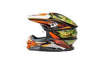 Шлем мото кроссовый HIZER (Хайзер) J6803 (M) #6 BLACK/NEON/ORANGE