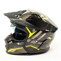 Шлем мото мотард GTX 690 (XL) #5 GREY/FLUO YELLOW BLACK